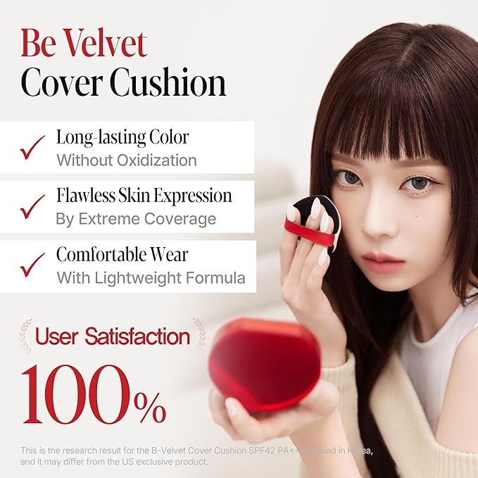 espoir [NEW] Be Velvet Cushion Foundation | Quick and Easy Coverage with Long-lasting Color by Zero Oxidation (#20 Vanilla, 0.46 Ounce (Pack of 1))