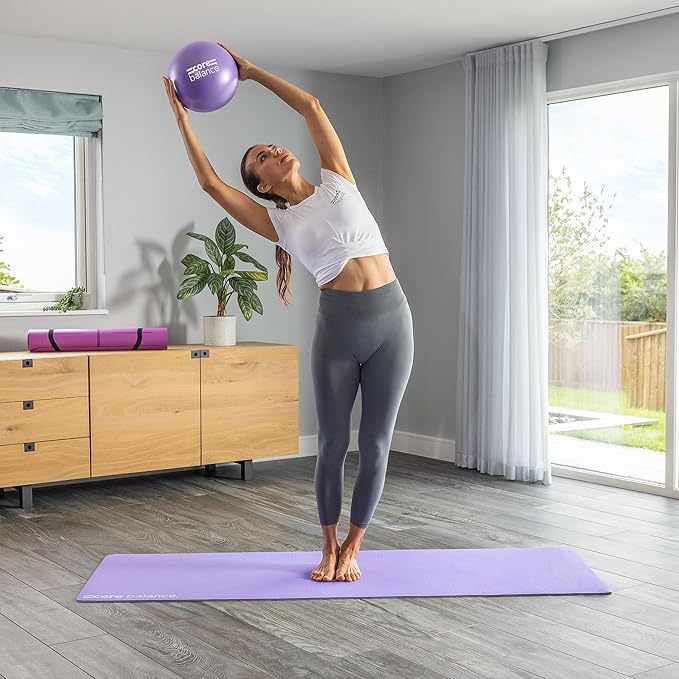 9 Inch Anti Burst Pilates Ball - Mini Exercise Ball for Yoga, Barre, Stretching and Core Stability Workout