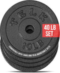 TELK – Adjustable Dumbbell Set – Home Gym Weight Set with Baked Enamel Cast Iron Plates – Space-Saving Free Weights for Strength Training