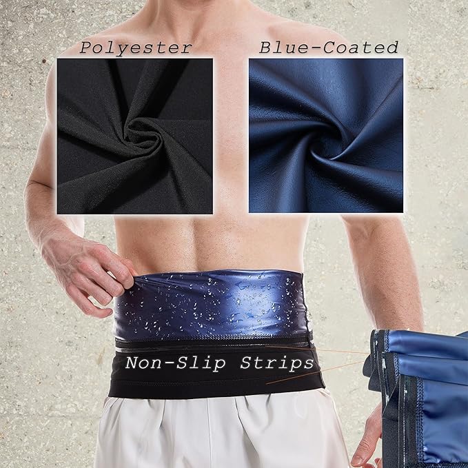 Waist Trainer for Men, Sauna Sweat Waist Trimmer for Men, Workout Sauna Slimming Belt Exercise Gym Gear