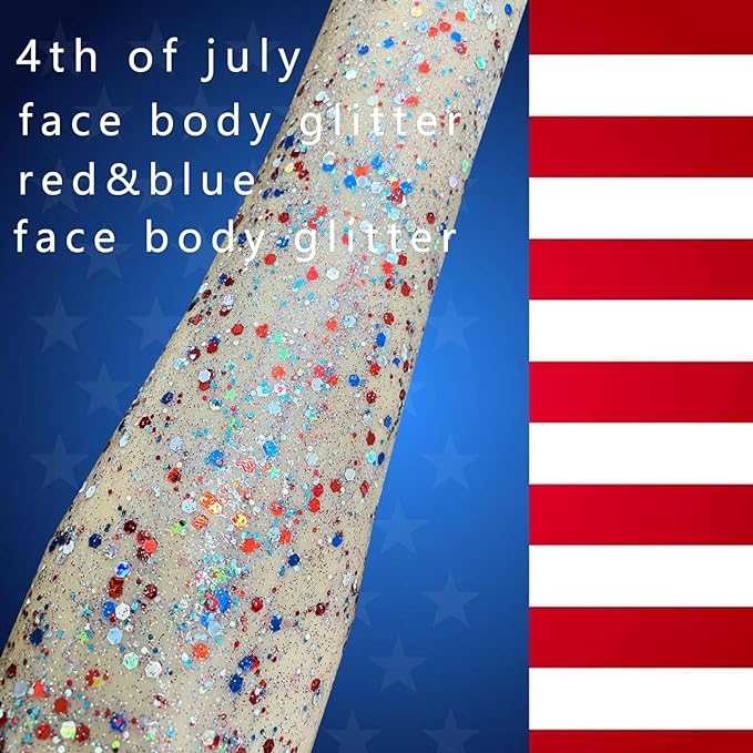MEICOLY Red Face Body Glitter,Christmas Face Glitter Gel,Stocking Stuffers for Christmas,Sparkling Glitter Face Paint,Festival Rave Accessories Glitter Makeup,Mermaid Body Glitter Gel for Women Kids