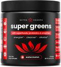 NutraChamps Super Greens Powder Premium Superfood | 20+ Organic Green Veggie Whole Foods | Alfalfa, Spirulina, Chlorella & More | Antioxidant, Digestive Enzyme & Probiotic Blends | Watermelon