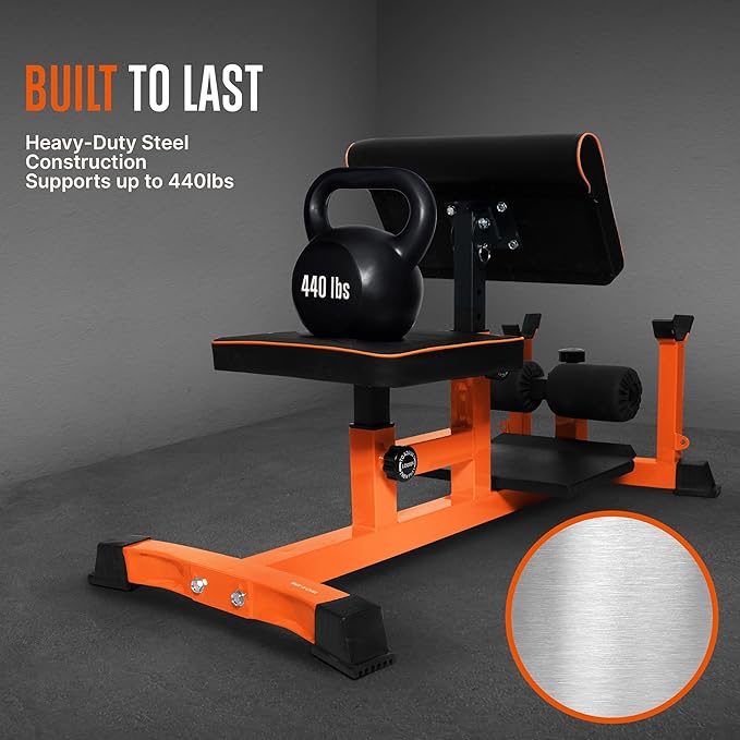 SQUATZ Sissy Squat Machine and Preacher Curl Crunch Rack - Foldable Squatting Bench for Home Gym Workout Station and Leg Exercise - Train Abs, Thighs, and Glutes, Multifunctional Fitness Equipment