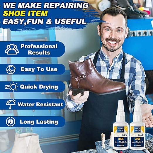 Shoe Glue,100g Super Glue for Shoe Heavy Duty, Clear Shoe Glue Sole Repair Kit, Waterproof Sneaker Glue for Rubber Soles, Boot, Leather, Heels, Tennis, Strong Boot Fix Glue, Insole Adhesive