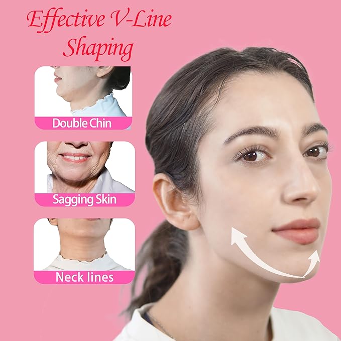 V Line Lifting Mask Chin Strap for Sleeping, Face Lifting Strap, Chin Strap, Jawline Shaper, Jaw Strap, Double Chin Reducer,Face Lift Tape & Snoring Solution (Pinkk)