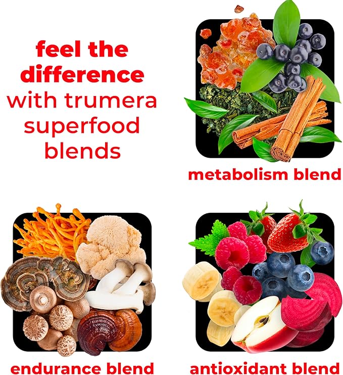 Superfood Reds Powder Packs - for Immune Support and Memory I Reds Superfood Powder Antioxidants Polyphenols Blend with Organic Acai Berry, Goji Berry, Pomegranate - 14 Sachets