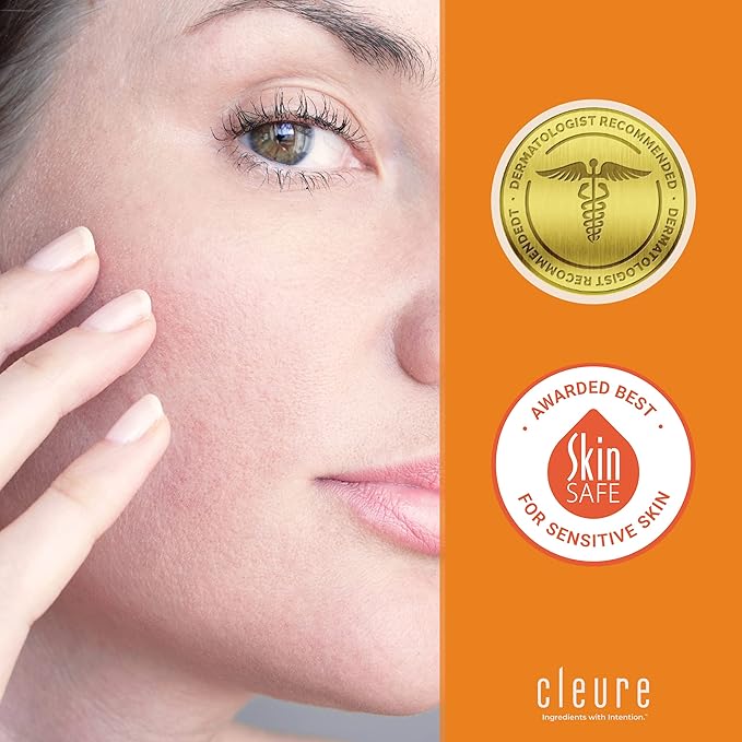 Cleure Anti-Aging Day Cream & Facial Moisturizer w/Pure Shea Butter for Sensitive Skin - Fragrance Free, Gluten, Salicylate and Paraben Free (2 oz, Pack of 2)