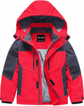 Pursky Boy's Waterproof Ski Jacket Kids Winter Snow Coats Fleece Raincoats Parka