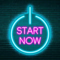Start Now Neon Sign USB Powered with Dimmable Switch for Wall Background Decor Start Now Light Up Sign Neon for Office Gym Home Parties Decor Gift for Entrepreneurs Graduation 11.02 * 13.39In
