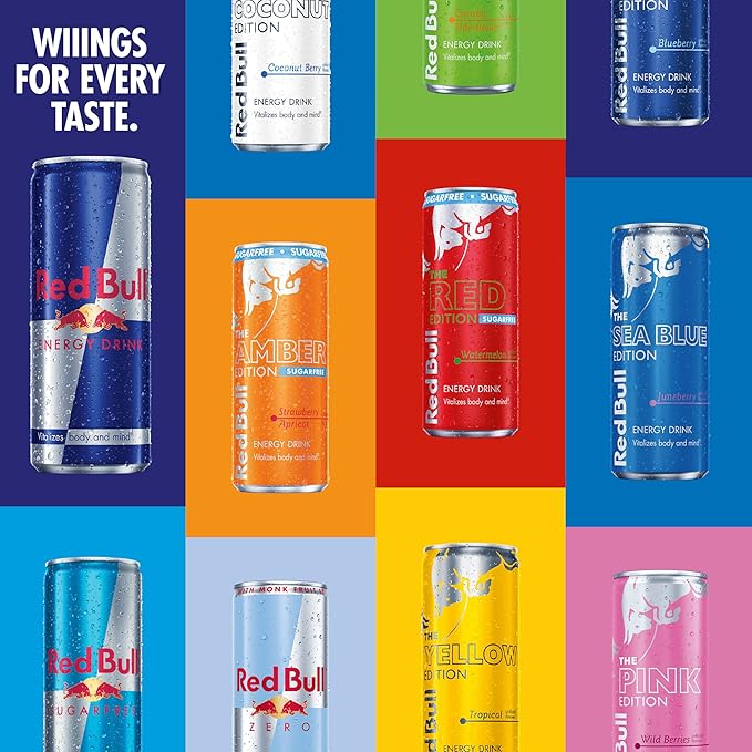Red Bull Energy Drink with 114mg Caffeine plus Taurine & B Vitamins, 12 Fl Oz, Pack of 24 Cans