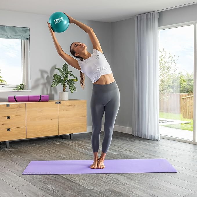 9 Inch Anti Burst Pilates Ball - Mini Exercise Ball for Yoga, Barre, Stretching and Core Stability Workout