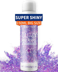 Hair Glitter Body Glitter Spray, 150ML Glitter Hairapray Holographic Purple Glitter Spray for Hair and Boday, Hair Glitter for Kids Women, Body Shimmer Festival Rave and Makeup 4.2 Fl Oz