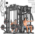 Power Cage,1600lbs Multi-Function Power Rack with Adjustable Cable Crossover System and More Training Attachment, Weight Cage for Home Gym