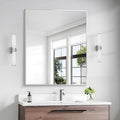 Silver Bathroom Mirror,30x36 inch Wall Mirror for Bathroom Wall Mounted,Rectangle Mirror for Bathroom Over Sink,Modern Metal Frame for Living Room,Bedroom Entryway,Horizontal/Vertical