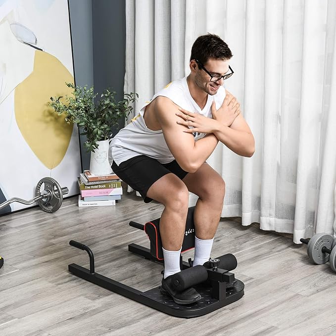 Soozier 3-in-1 Padded Push Up Sit Up Deep Sissy Squat Machine Home Gym Fitness Equipment