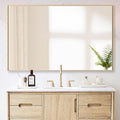 30x48 Inch Orange Gold Bathroom Mirror for Wall, Aluminum Frame Rectangle Rectangular Vanity Mirror, Modern Large for Bedroom, Living Room, Horizontal or Vertical
