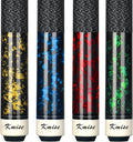 Kmise Pool Cue Stick Set, Canadian Maple 58 Inch 18 19 20 21oz 13mm Tips, New Upgraded Irish Linen Wire Grip Billiard Table Cues Sticks, 4 Colors Optional, W/Chalk, Gloves for Bar Professional Adults