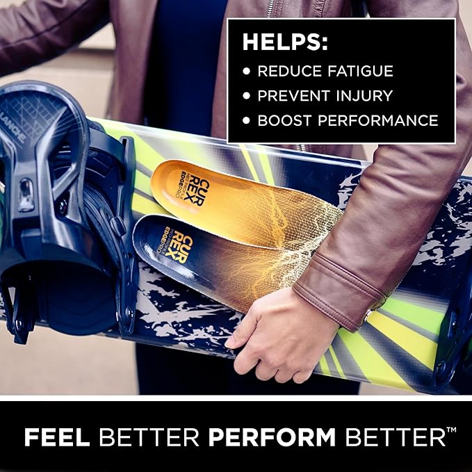 CURREX EdgePro Thermo Regulating Ski Boot Insoles for Snowboarding, Skiing, & Winter Sports ??Ski Boot Inserts with Shock Absorbing Cushioning ??for Men & Women ??Low Arch, Small