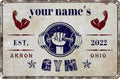 Custom Gym Sign Wall Art Decor Personalized Name Aluminum Metal Sign Retro Workout Room Fitness Center Tin Sign