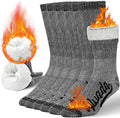 Alvada Merino Wool Hiking Socks Thermal Warm Crew Winter Boot Sock For Men & Women 3 Pairs