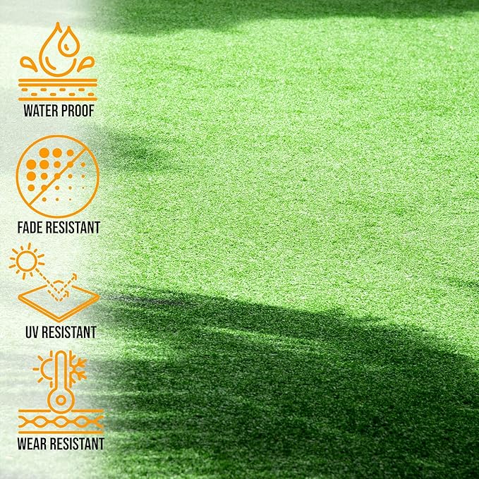 Ottomanson Artificial Turf Golf Hitting Mat 3' x 22' Indoor/Outdoor Waterproof Synthetic Fake Grass for Putting Practice Baseball Football Sports Gym Backyard, Custom Size 2' up to 30'