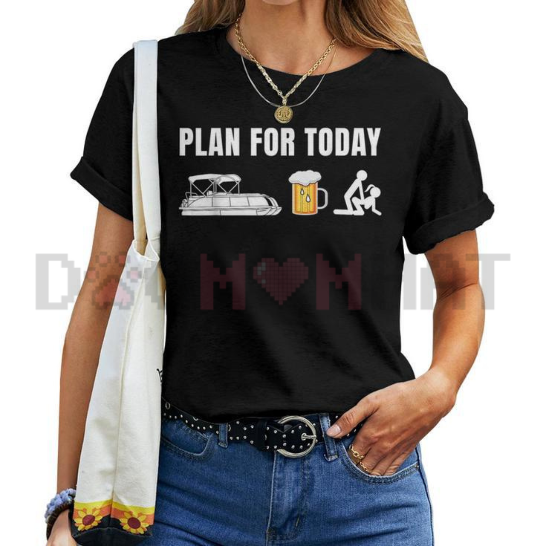 Funny Pontoon Boat "Plan for Today" Beer T-Shirt