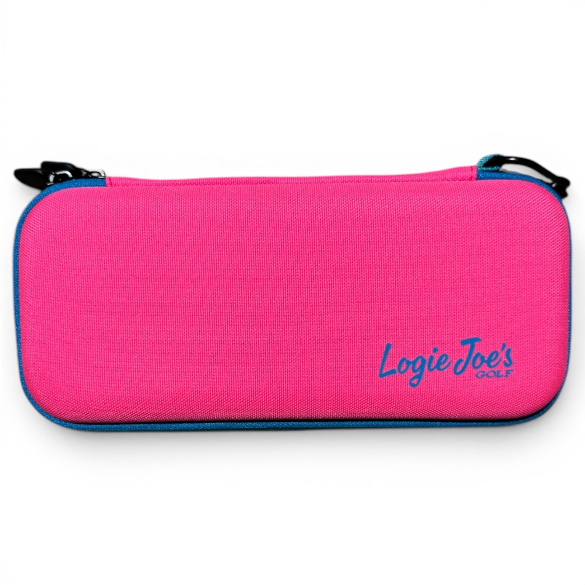 Pink/Blue Golf Accessory Case | Zippered Organizer for Ball Markers, Tees, Divot Tools & Glove | Portable Golf Storage Case | Hard Shell Travel Case for Golf Accessories