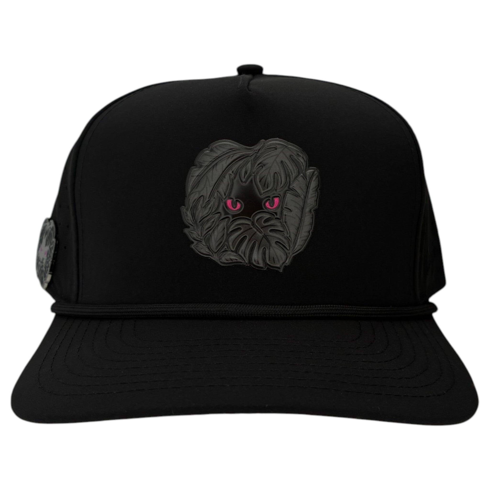 Night Stalker Golf Hat | Snapback Cap | Built-in Magnetic Ball Marker Holder + Marker Included | Adjustable | Animal Eyes Black