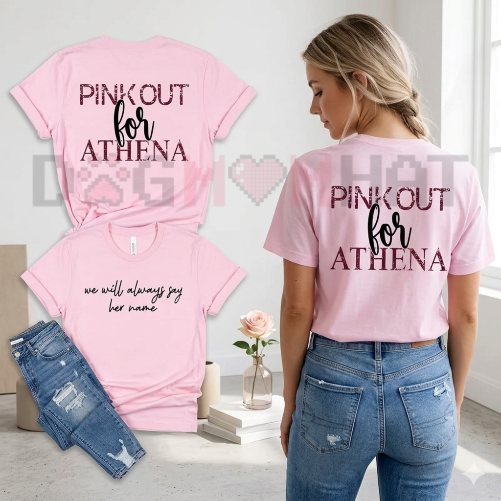 Pink Out For Athena T-Shirt – Justice For Athena Strand Memorial Tee