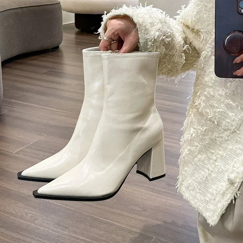 Designer Ankle Boots  Plush Lining  High Heel