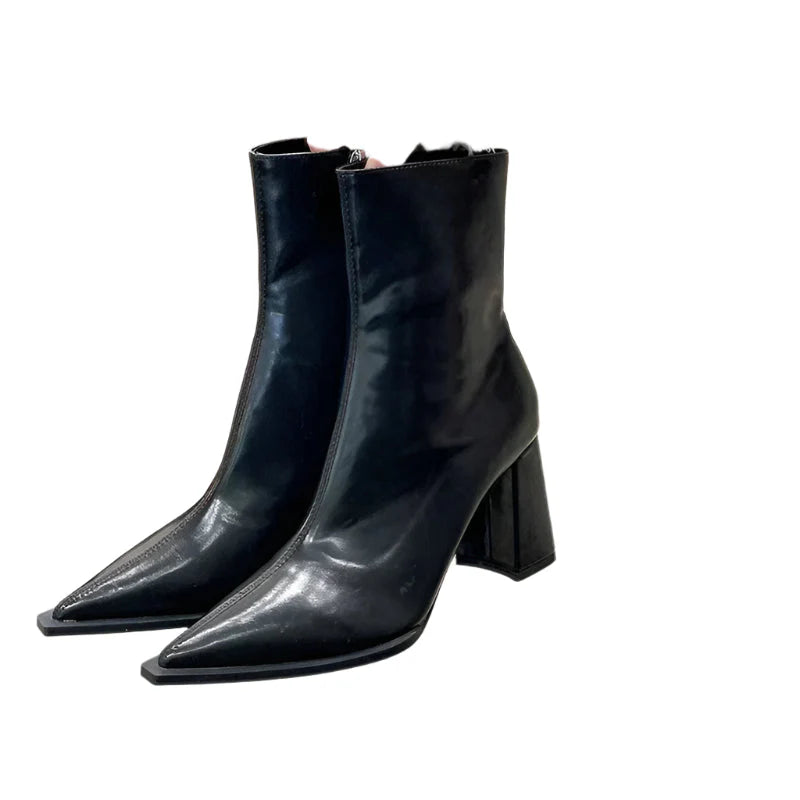 Designer Ankle Boots  Plush Lining  High Heel