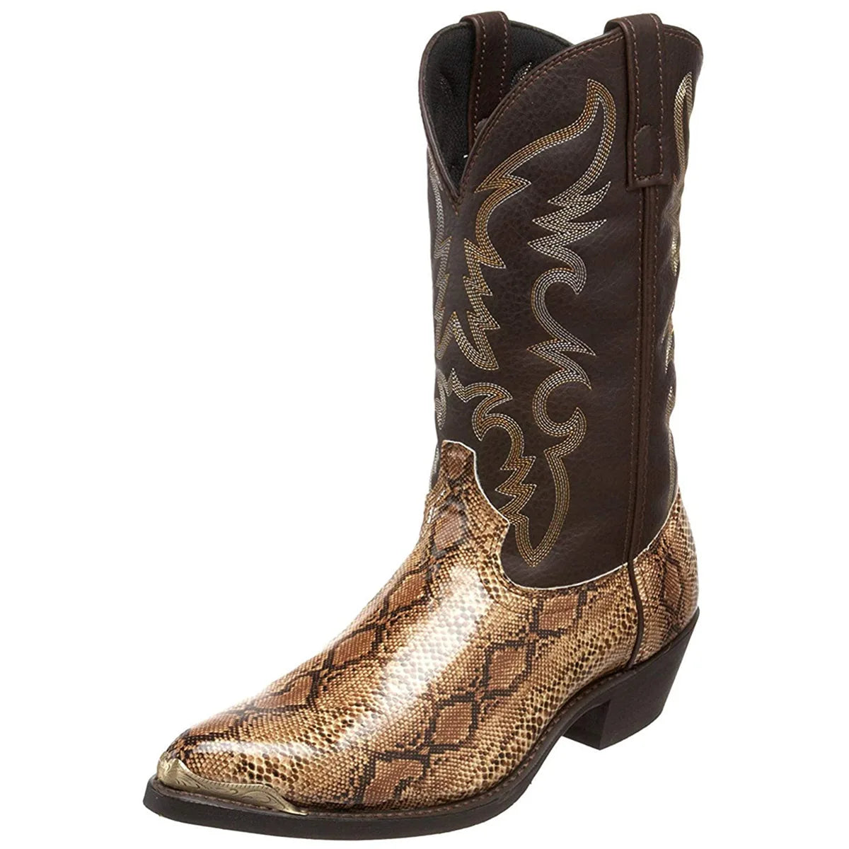 Unique Footwear: Golden Head Snake Skin Boots