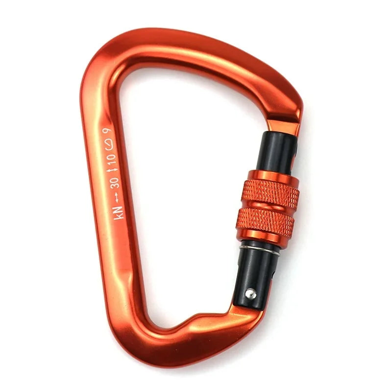 30kN High-Strength Aluminum Carabiner for Rock Climbing