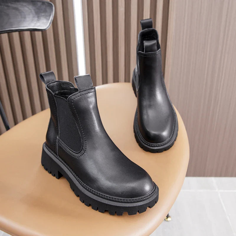 Crafted for Comfort: Genuine Leather Chelsea Boots