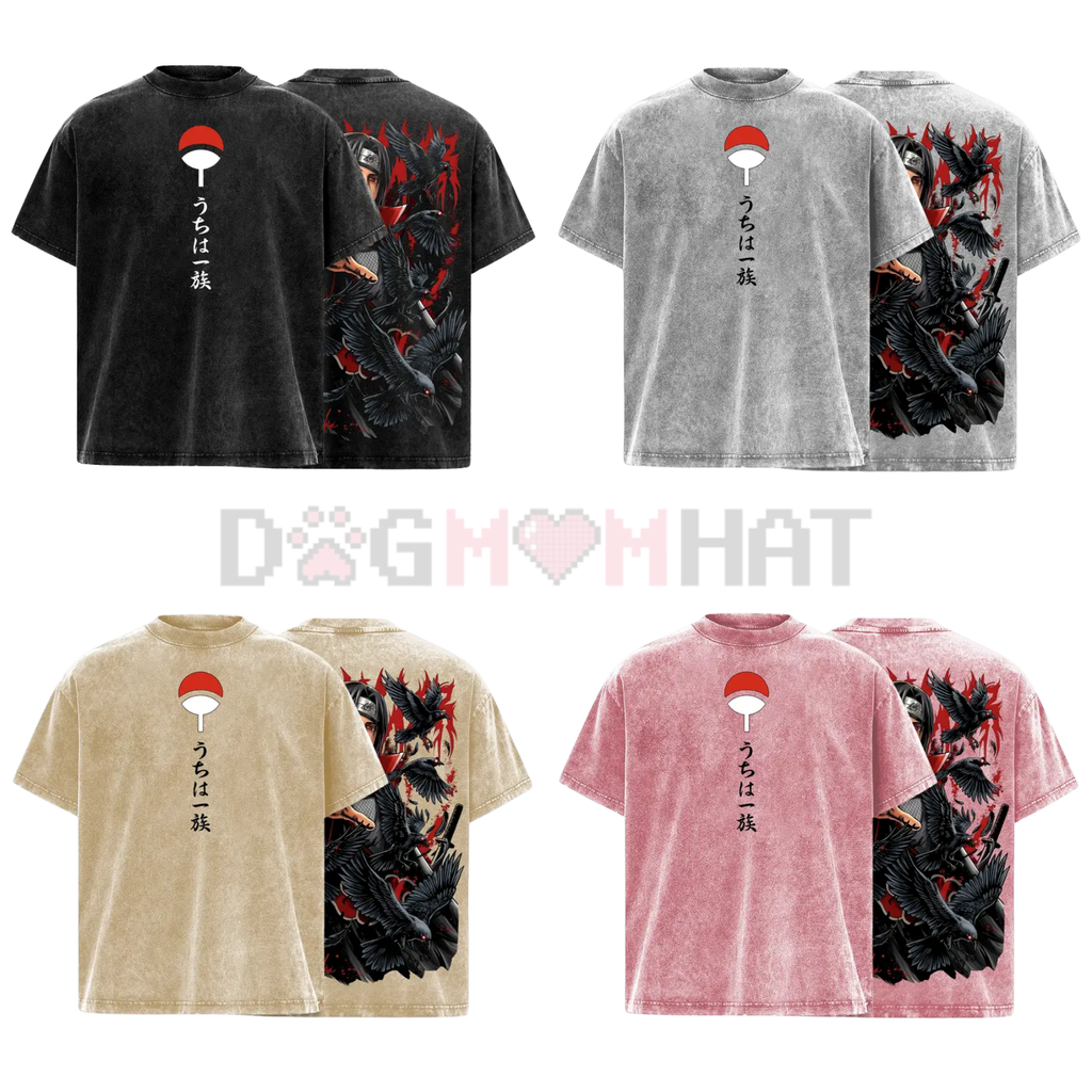 Uchiha Clan Red Eye Crow Graphic Tee