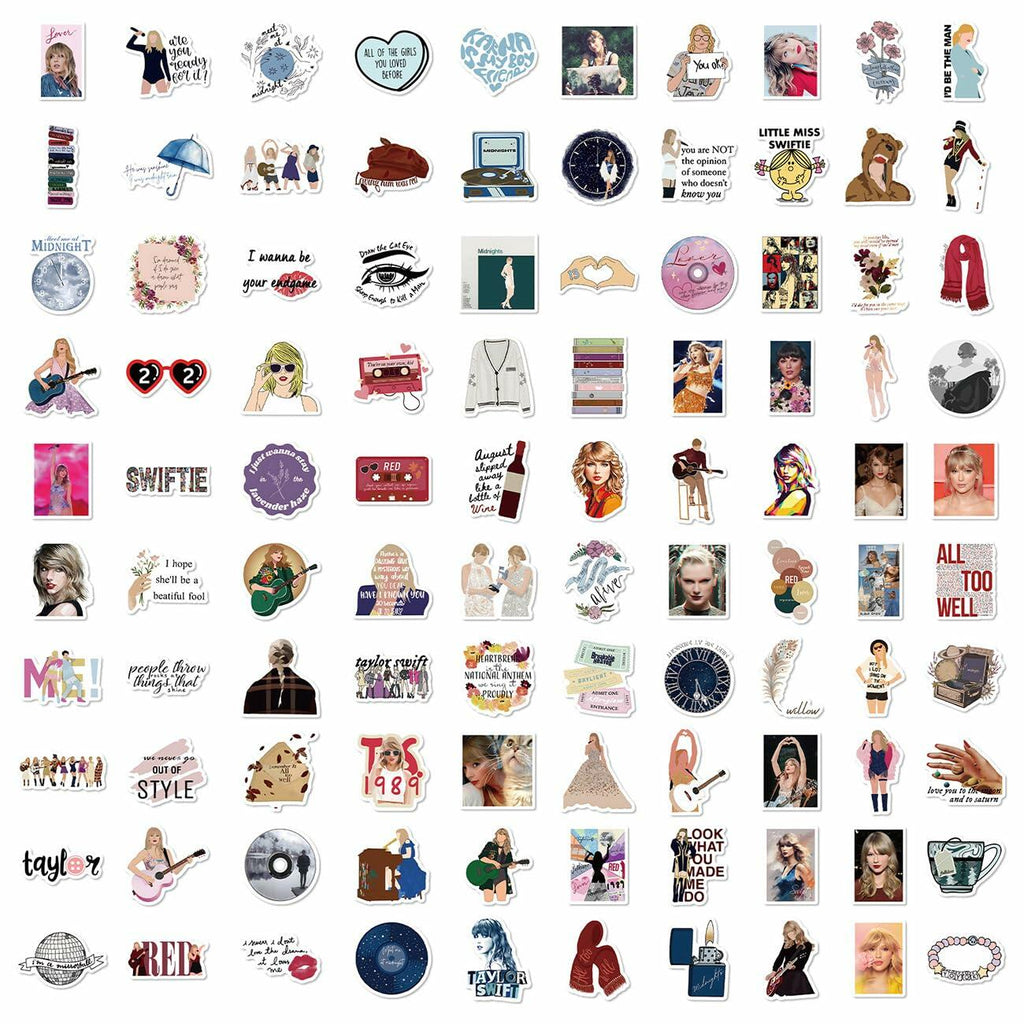 Kiislee 100 Popular Music Stickers Pop Singer Album Vinyl Multi-color