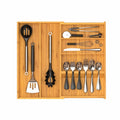 Yofidra Bamboo Silverware Drawer Organizer 16.9x18.9 Expandable Natural