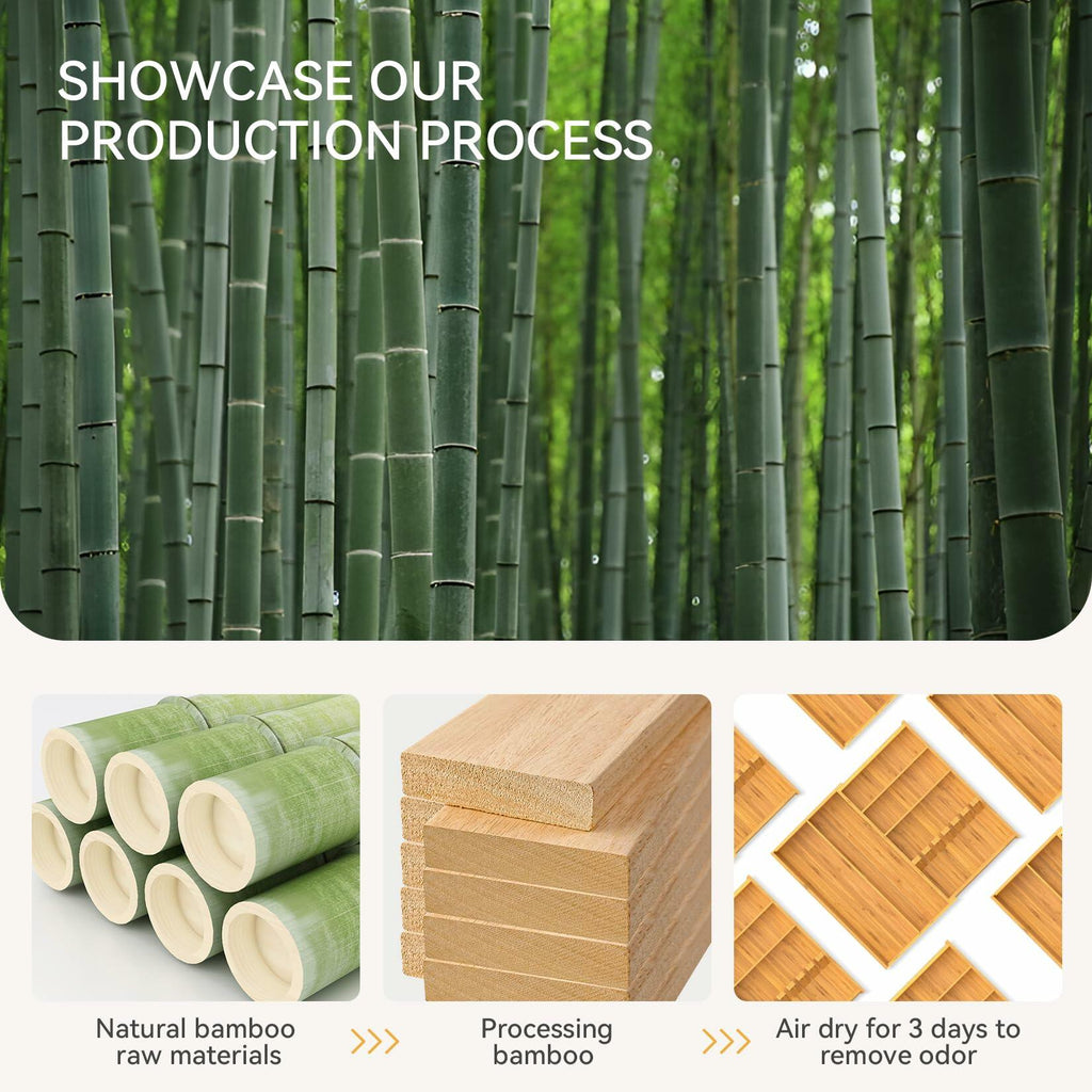 Yofidra Bamboo Silverware Drawer Organizer 16.9x18.9 Expandable Natural