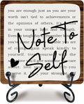 Ketsord 5x5 Black Gossip Wood Plaque Note To Self Inspirational Quote