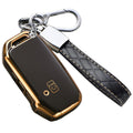 Bububulk Kia Key Fob Cover Soft TPU Leather Keychain for Ceed Cerato Black